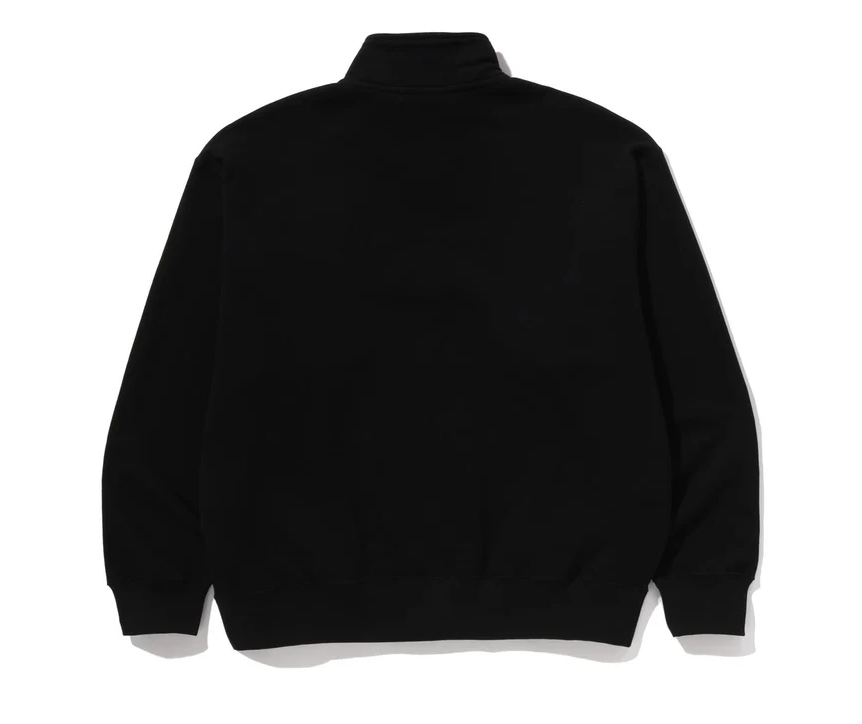 【BAPE男生】0110 發售 寬版COLLEGE HALF ZIP RELAXED FIT CREWNECK SWEATSHIRT