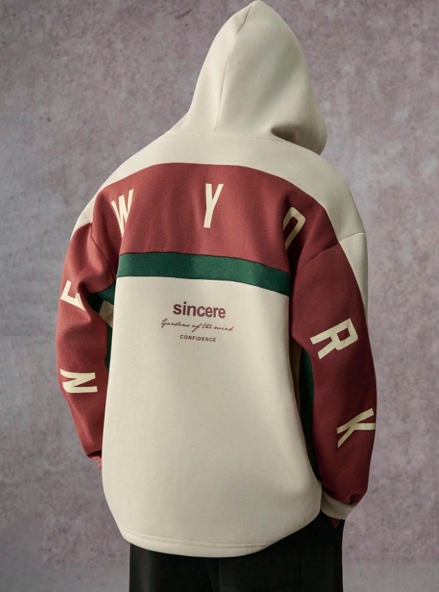 KADMAX大尺碼 - 大碼加大撞色拼接帽TEE〈KSMS2740〉