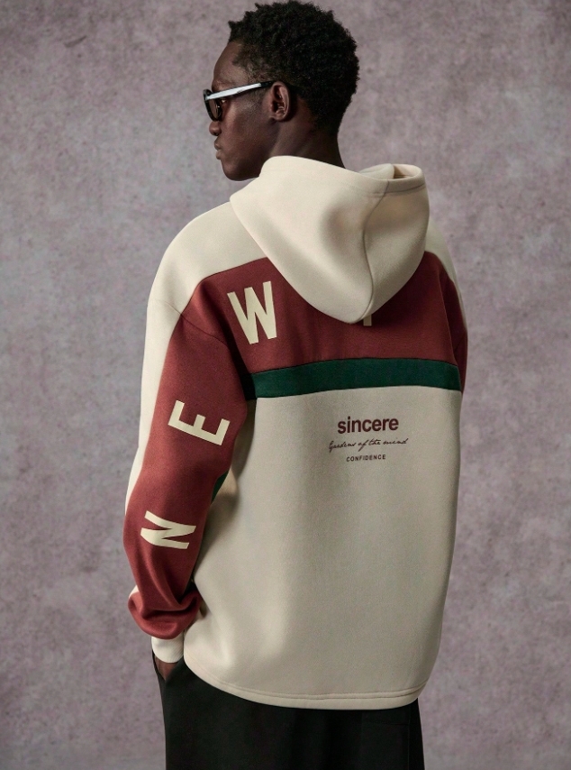 KADMAX大尺碼 - 大碼加大撞色拼接帽TEE〈KSMS2740〉