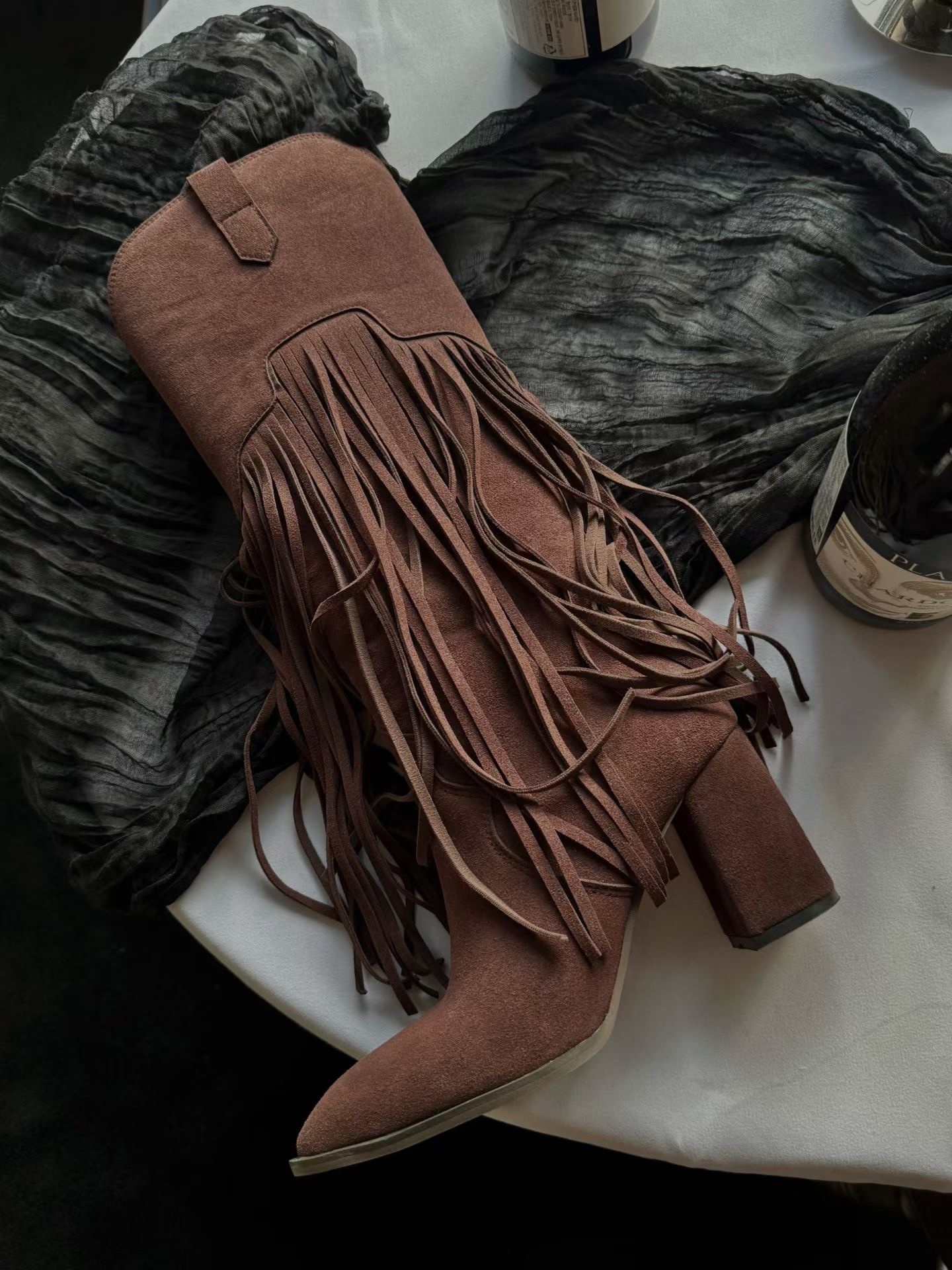 （完美主義can!）最美流蘇✨Perfect Knee-High Heels Boots