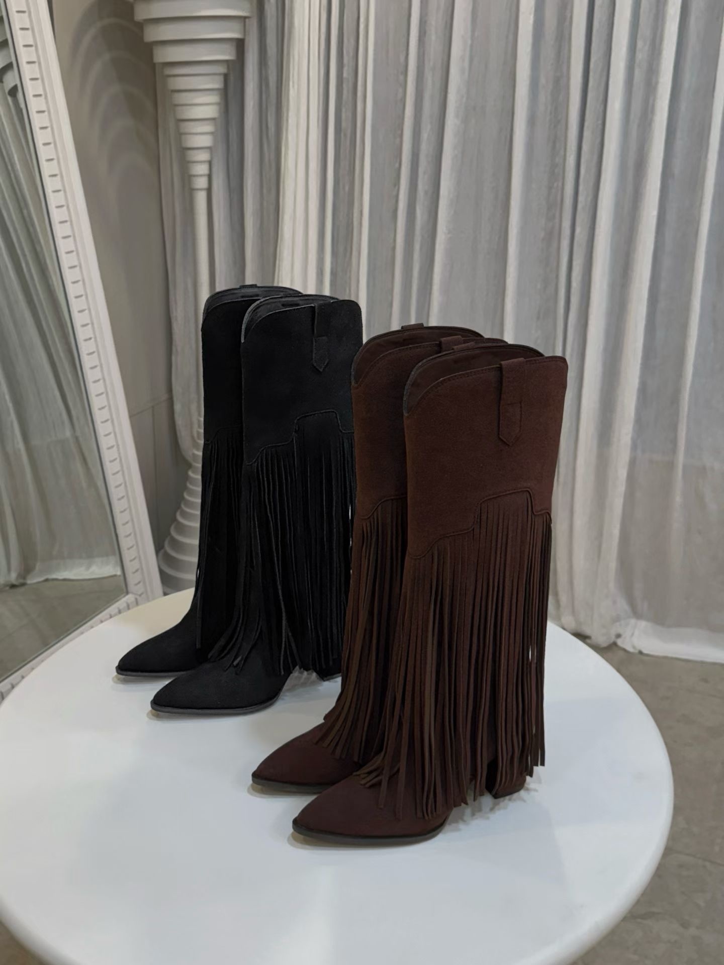 （完美主義can!）最美流蘇✨Perfect Knee-High Heels Boots