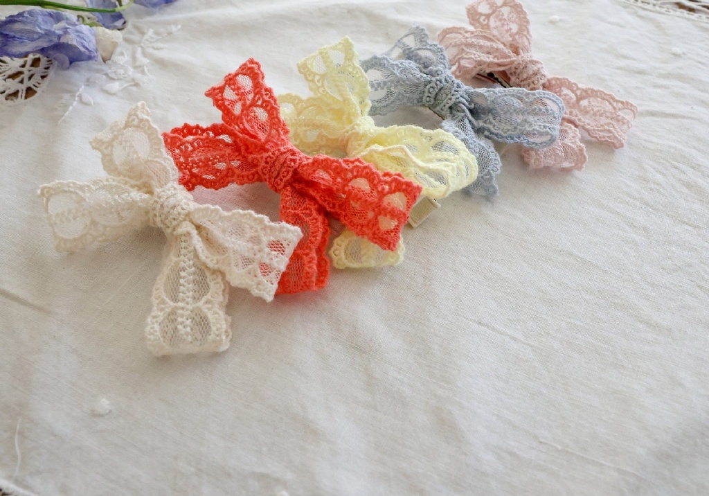 正韓春FLO 五色浪漫蝴蝶結髮夾