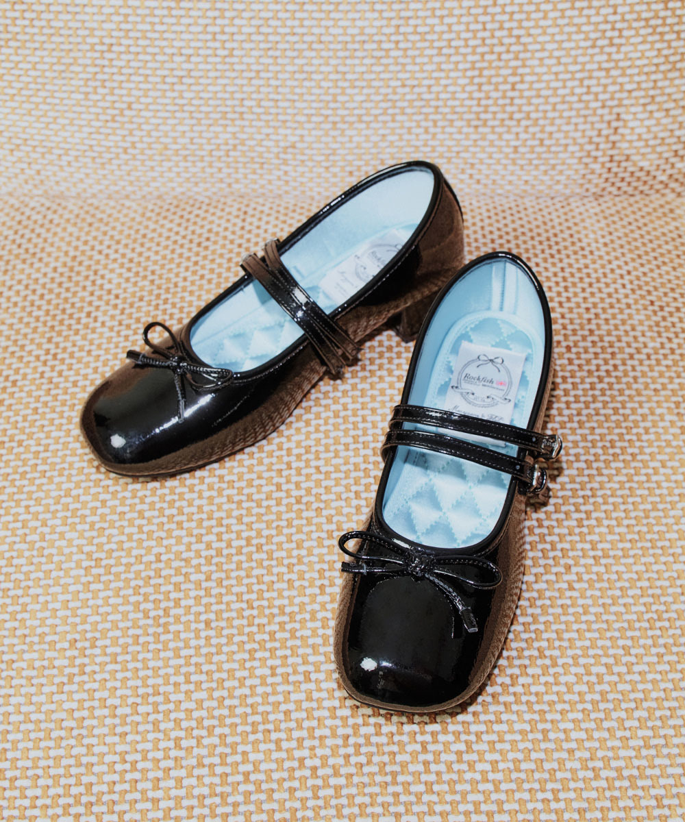 SQUARE TOE TWO STRAP MARYJANE 4CM 黑色方頭雙帶高跟瑪莉珍鞋