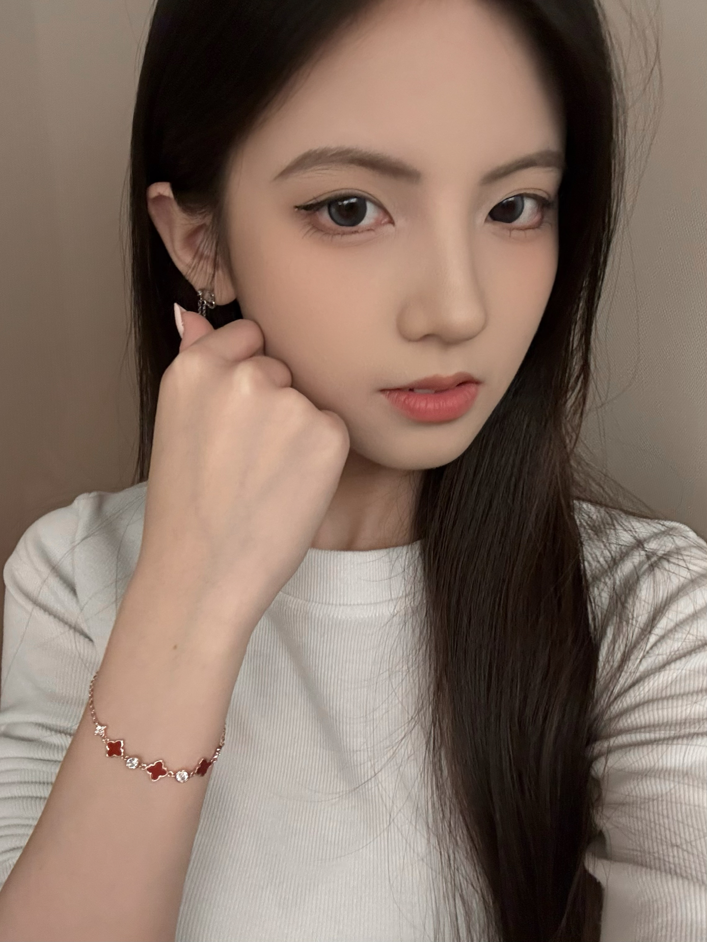 代購-禮意久久 施華洛世奇水晶 銀925足銀 四葉草花形手鍊  （經典禮盒）