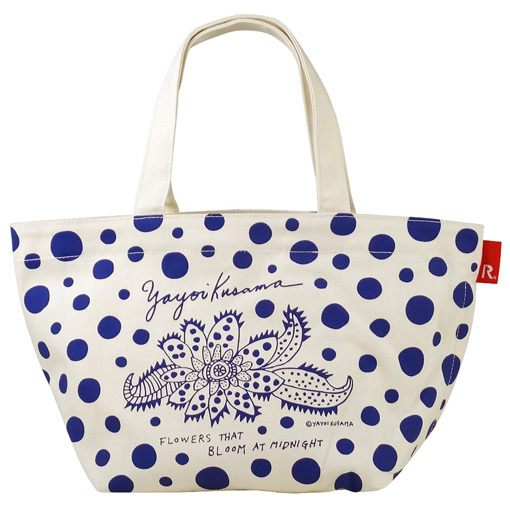 ROOTOTE Yayoi Kusama "Flowers in full bloom at noon" (white x indigo)