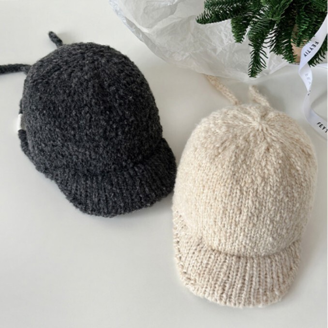 粗針織大人鴨舌帽