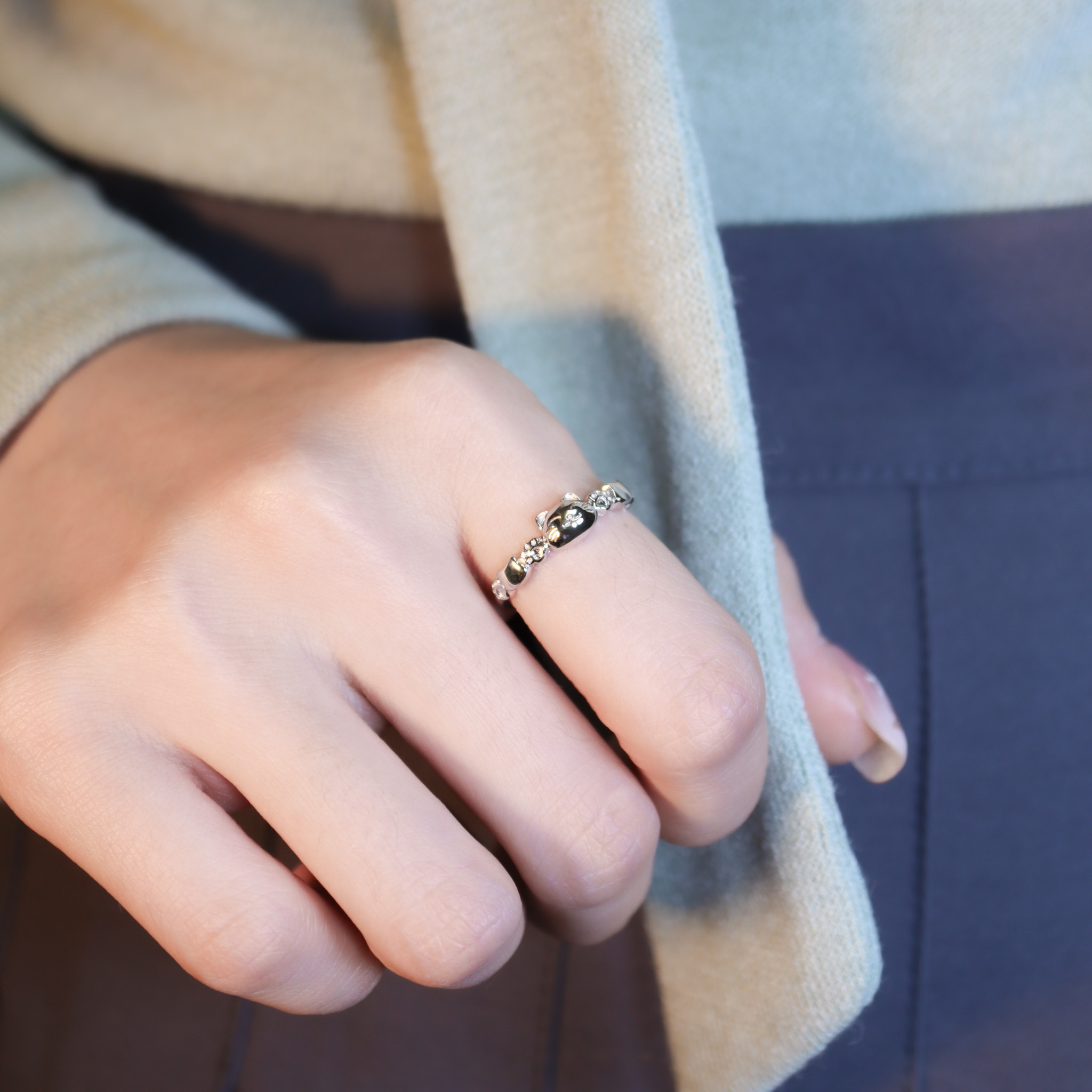 | 999足銀 | 可愛招財貓戒指 | RI1011 |