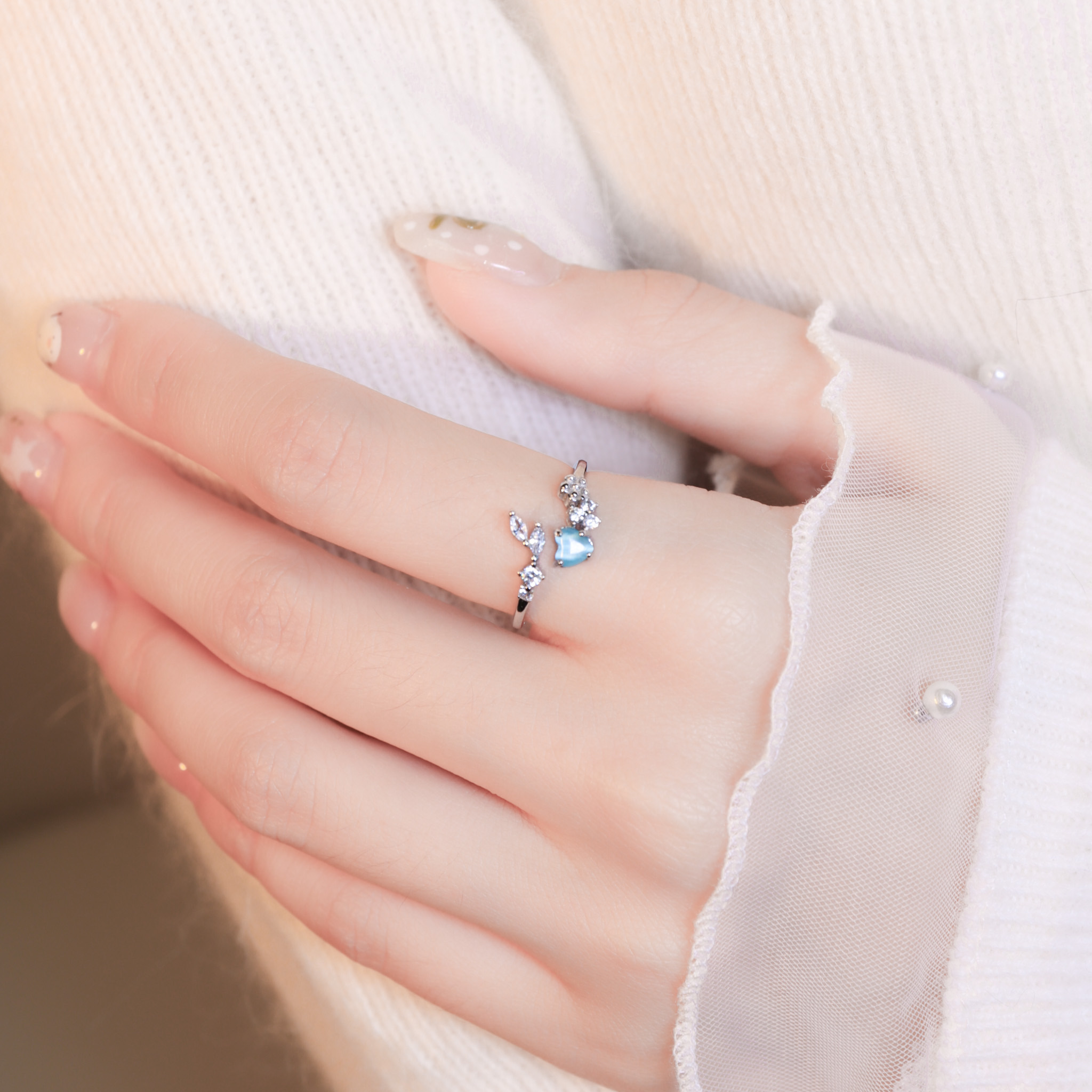 | 925純銀・白金 | 漫藍愛意蔓延戒指 | RI1022 |