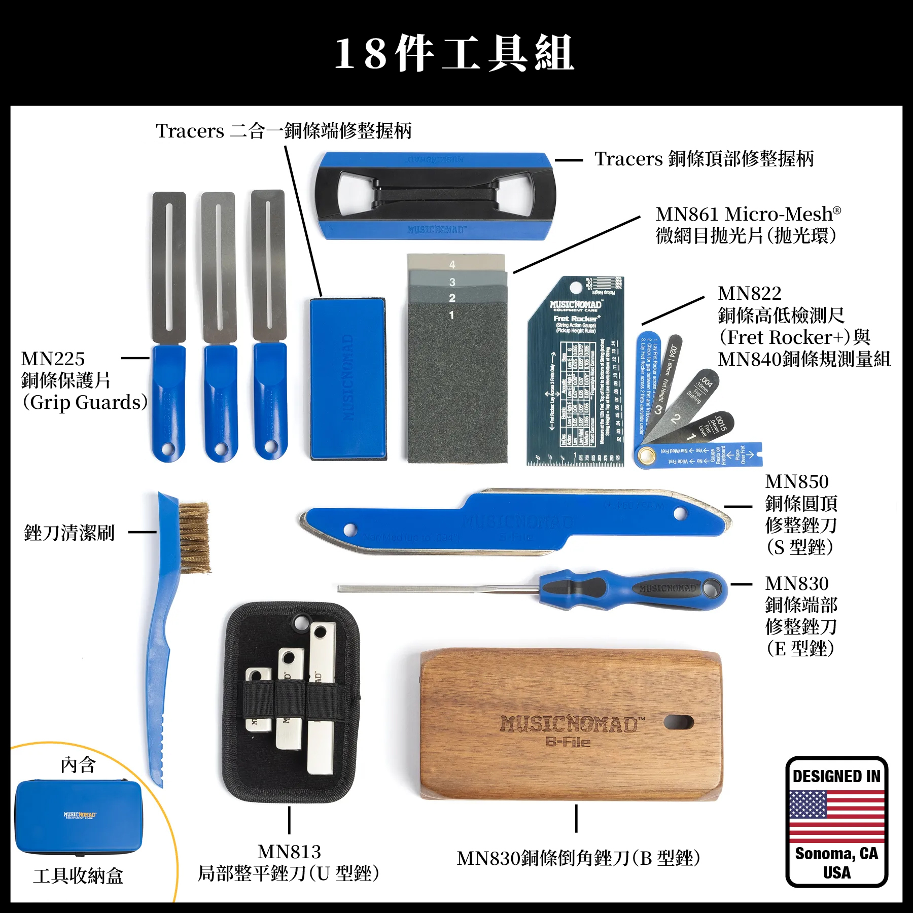 【1-3】[MusicNomad]  職人銅條工具包 18件組 #MN880