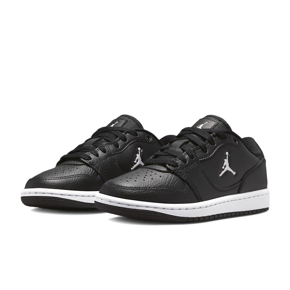 Nike Air Jordan Court Connect Low 黑白 GS 皮革 休閒鞋 運動鞋 大童鞋 IQ6016-001