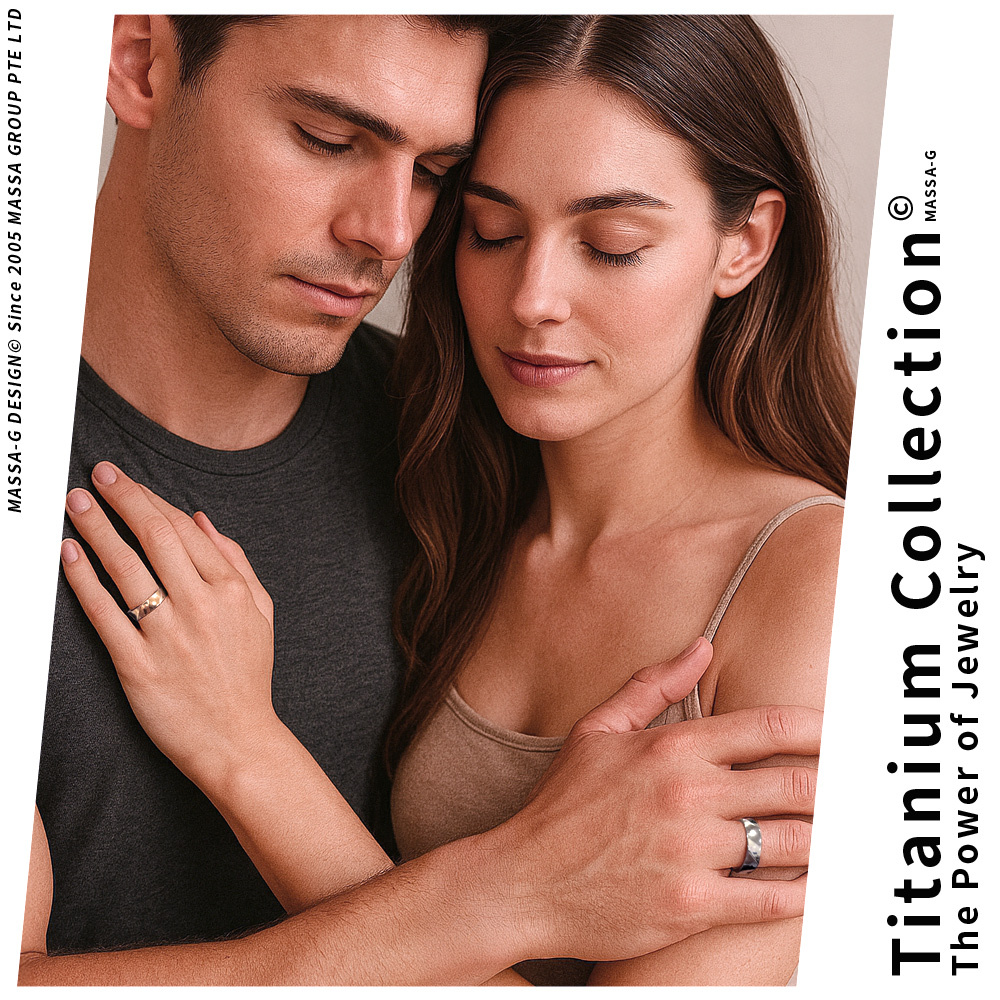 MASSA-G 純鈦系列【燦光】鈦金對戒(鑲嵌2個鍺)