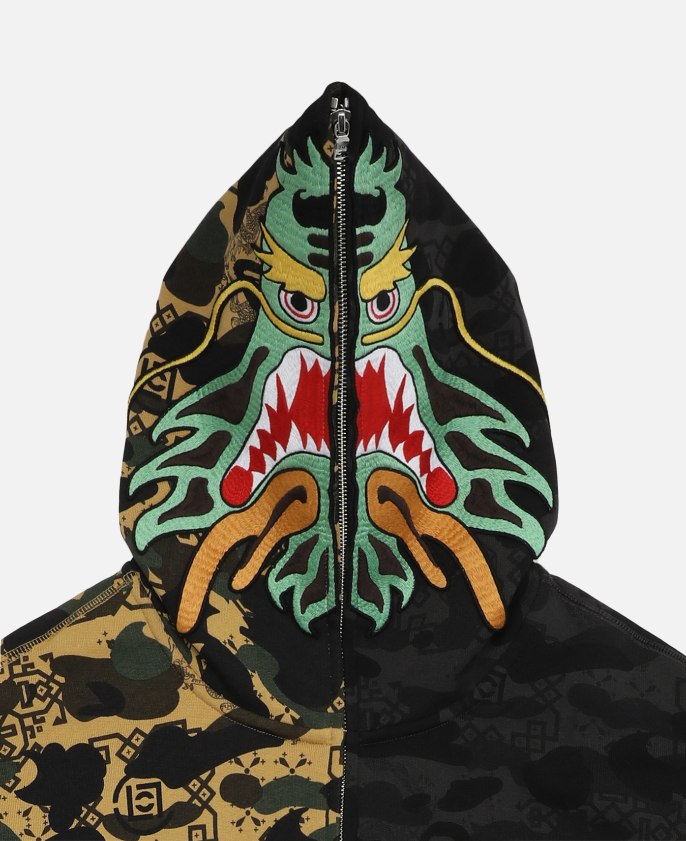 BAPE® X CLOT】CAMO SPLIT SHARK RELAXED FIT FULL ZIP HOO