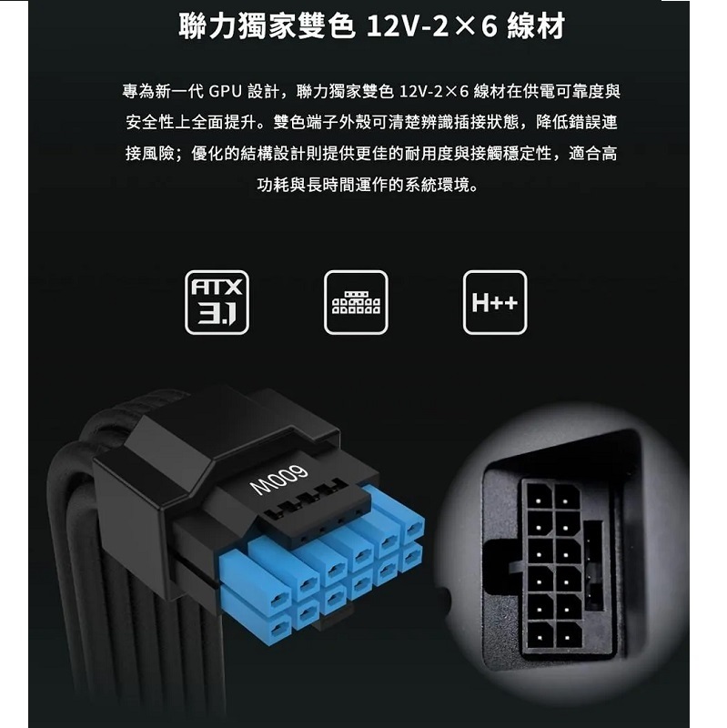 LIAN LI 聯力 RS1000G 金牌/全模 電源供應器(內含USB HUB) 黑色/白色