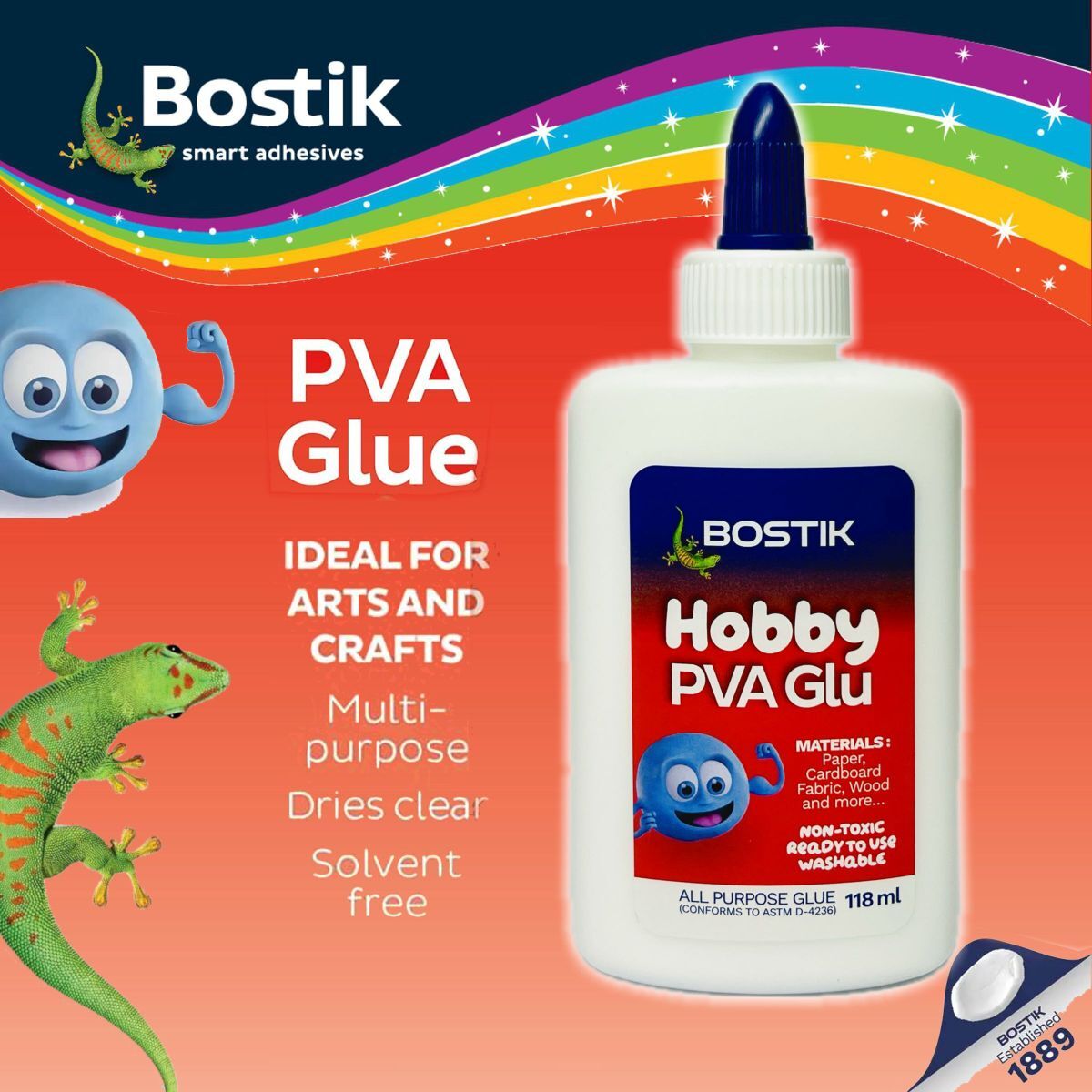 【新包裝】Bostik® PVA 多用途大白膠槳(118毫升) - 1支
