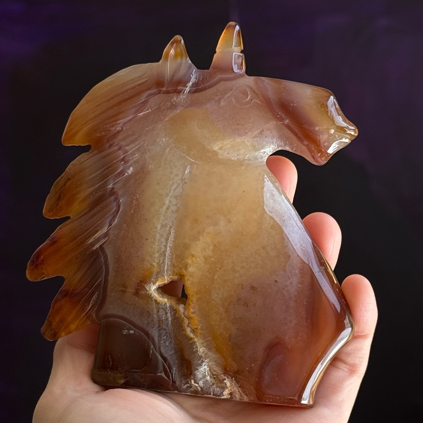 [原石] 紅瑪瑙獨角獸 水晶擺飾