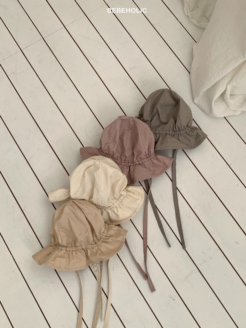 正韓春bebeholic 嫩嬰四色綁帶帽