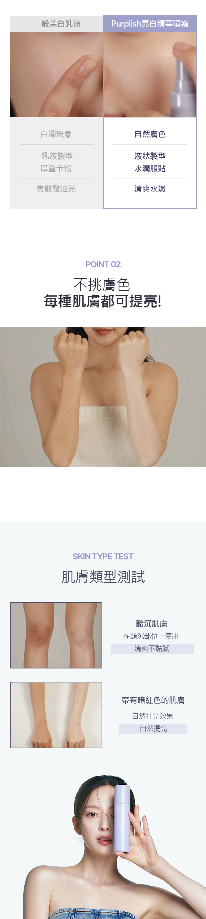 台灣獨家代理Purplish tone on亮白精華噴霧 素顏霜