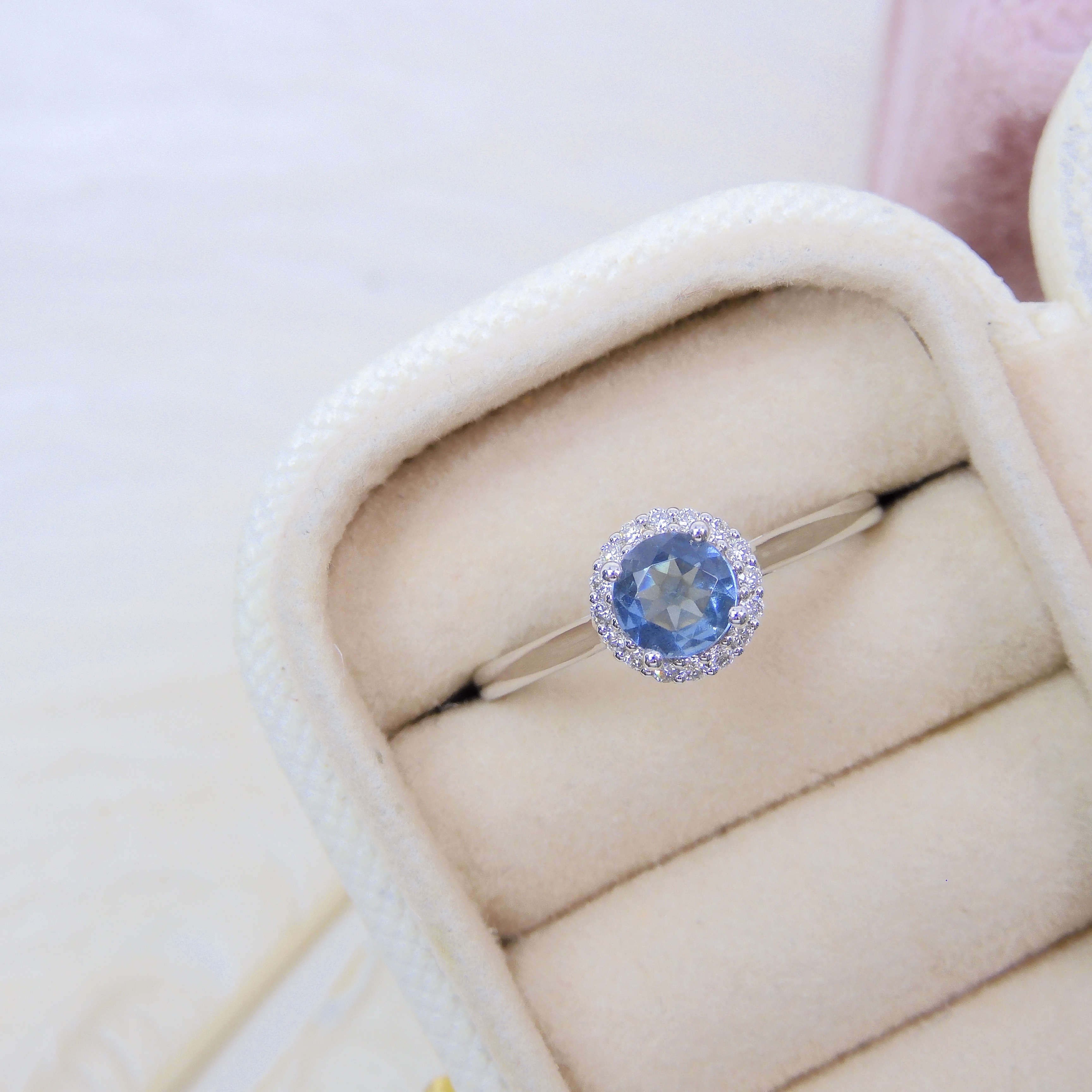 18K金 0.38ct 海藍寶戒指