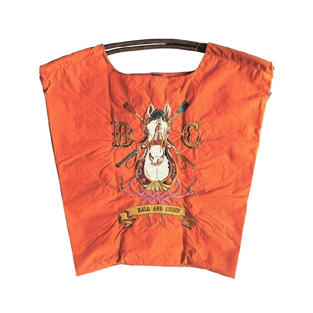 Ball＆Chain 刺繡環保購物袋 M號 - 橘 (30107107)