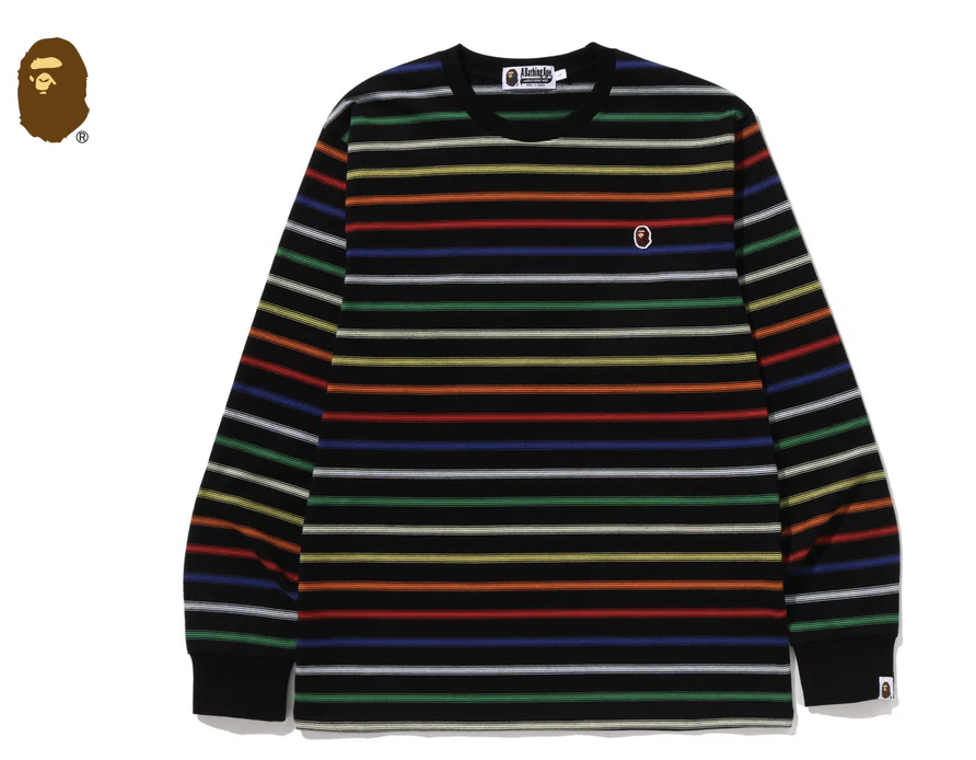 【BAPE男生】0117 發售 GRADIENT RAINBOW STRIPE ONE POINT REGULAR FIT LS TEE
