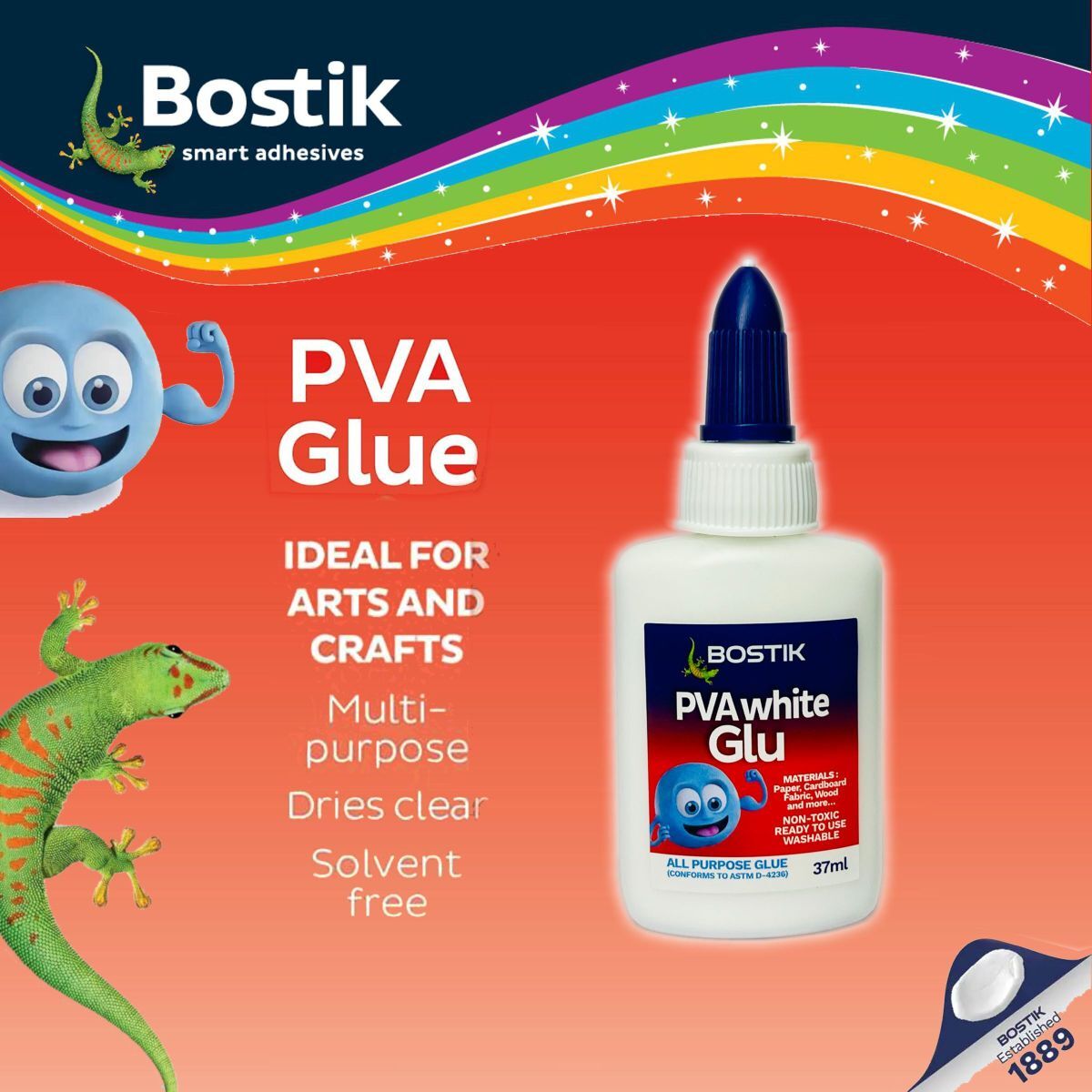 【新包裝】Bostik® PVA 多用途白膠槳(37毫升) - 1支