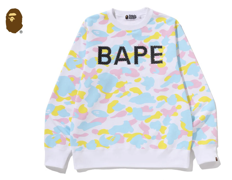 【BAPE男生】0117 發售 水鑽衛衣 NEW MULTI CAMO RHINESTONE REGULAR FIT CREWNECK SWEATSHIRT