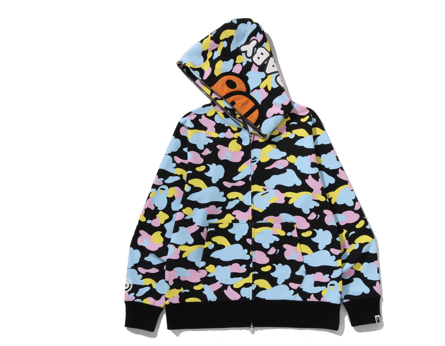 【BAPE男生】0117 發售 NEW MULTI CAMO BABY MILO REGULAR FIT FULL ZIP HOODIE