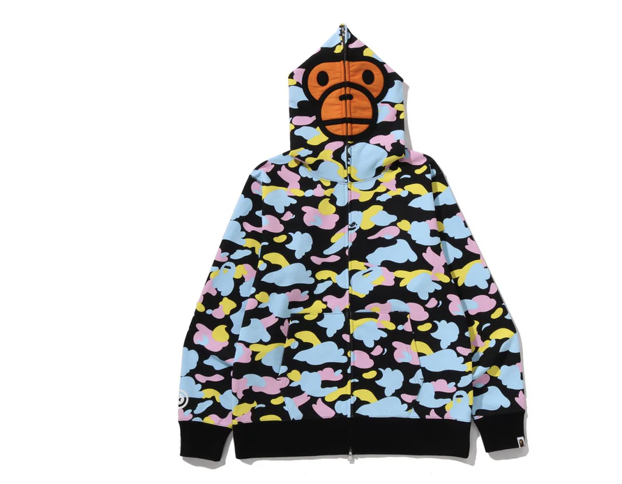 【BAPE男生】0117 發售 NEW MULTI CAMO BABY MILO REGULAR FIT FULL ZIP HOODIE