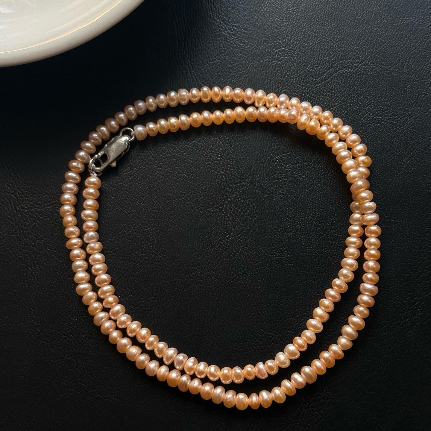 [原石] 粉紅淡水珍珠 925銀項鏈 鎖骨鍊