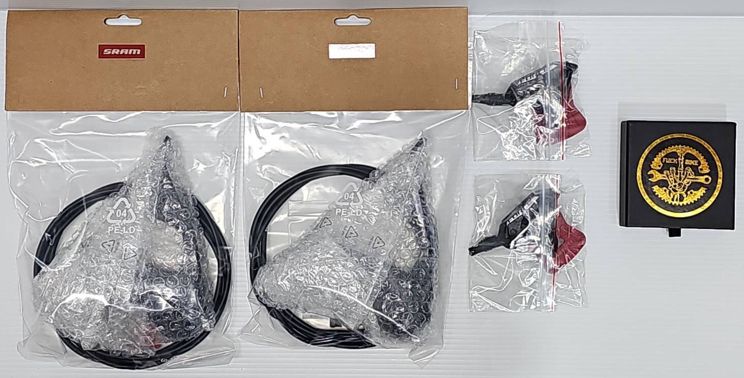 (本店推廣商品,限量1組,先搶才有) SRAM FORCE E1 AXS 變把組+油管+卡鉗+鈦合金活塞 油壓碟煞煞變把組含油管+卡鉗改鈦合金活塞 無線電變  12S變把組 卡鉗 左前右後剎變把組 油管 鈦活塞