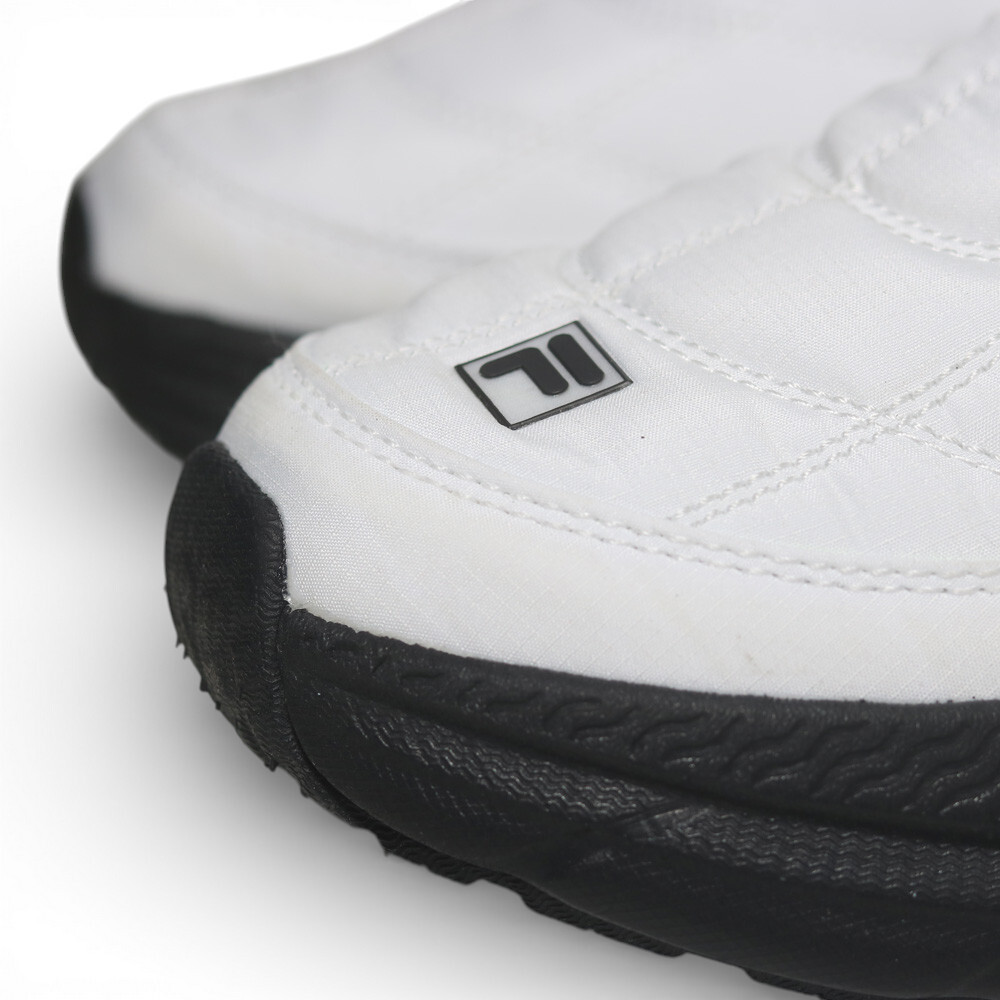 FILA 休閒鞋 QUILTED 白色 兩穿 麵包 復古 情侶 懶人鞋 女 5C346A110