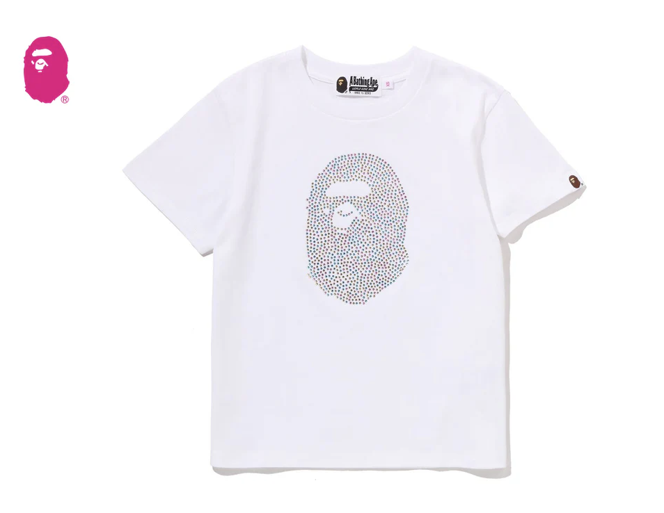 【BAPE女生】0117 發售 滿鑽APE HEAD CRYSTAL STONE MINI TEE