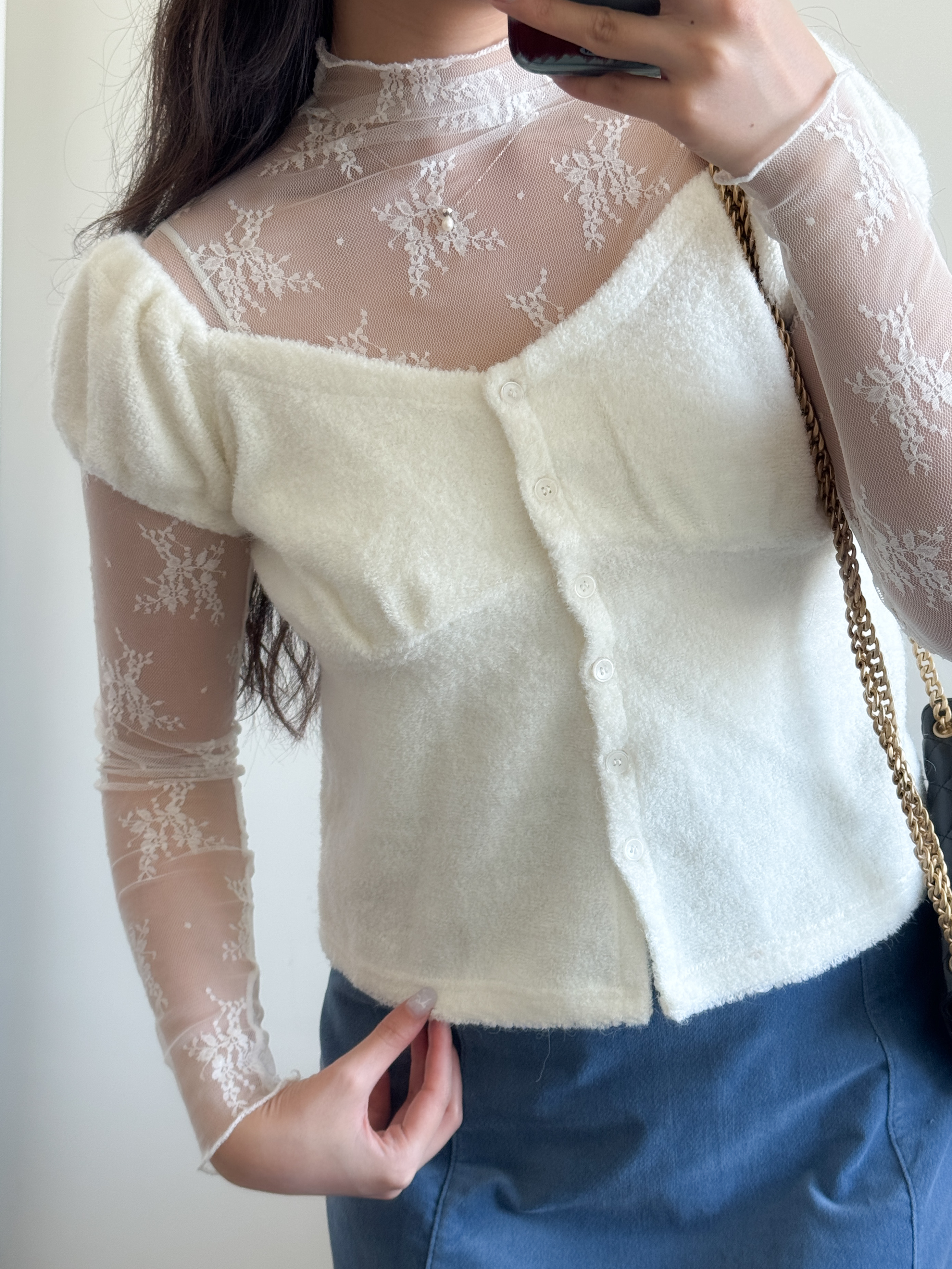 少女氣質毛巾料blouse～