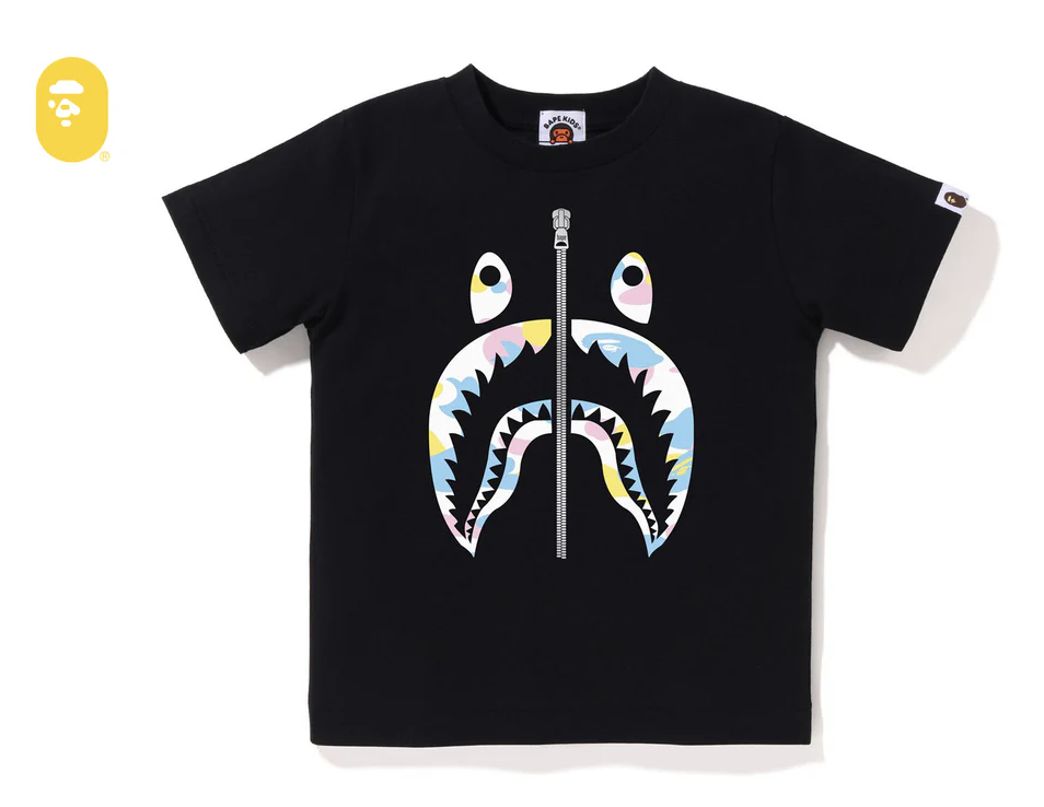 【BAPE童裝】0117 發售 NEW MULTI CAMO SHARK TEE