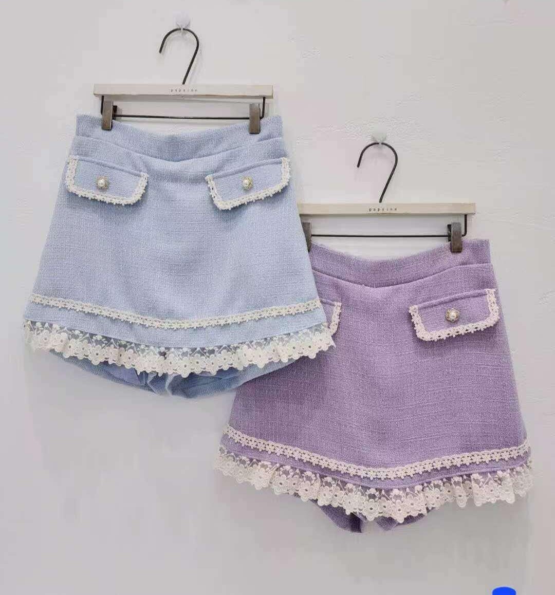 P18   羊毛LACE裙褲  腰26-36 HIP42 長16 $429 (一口價)