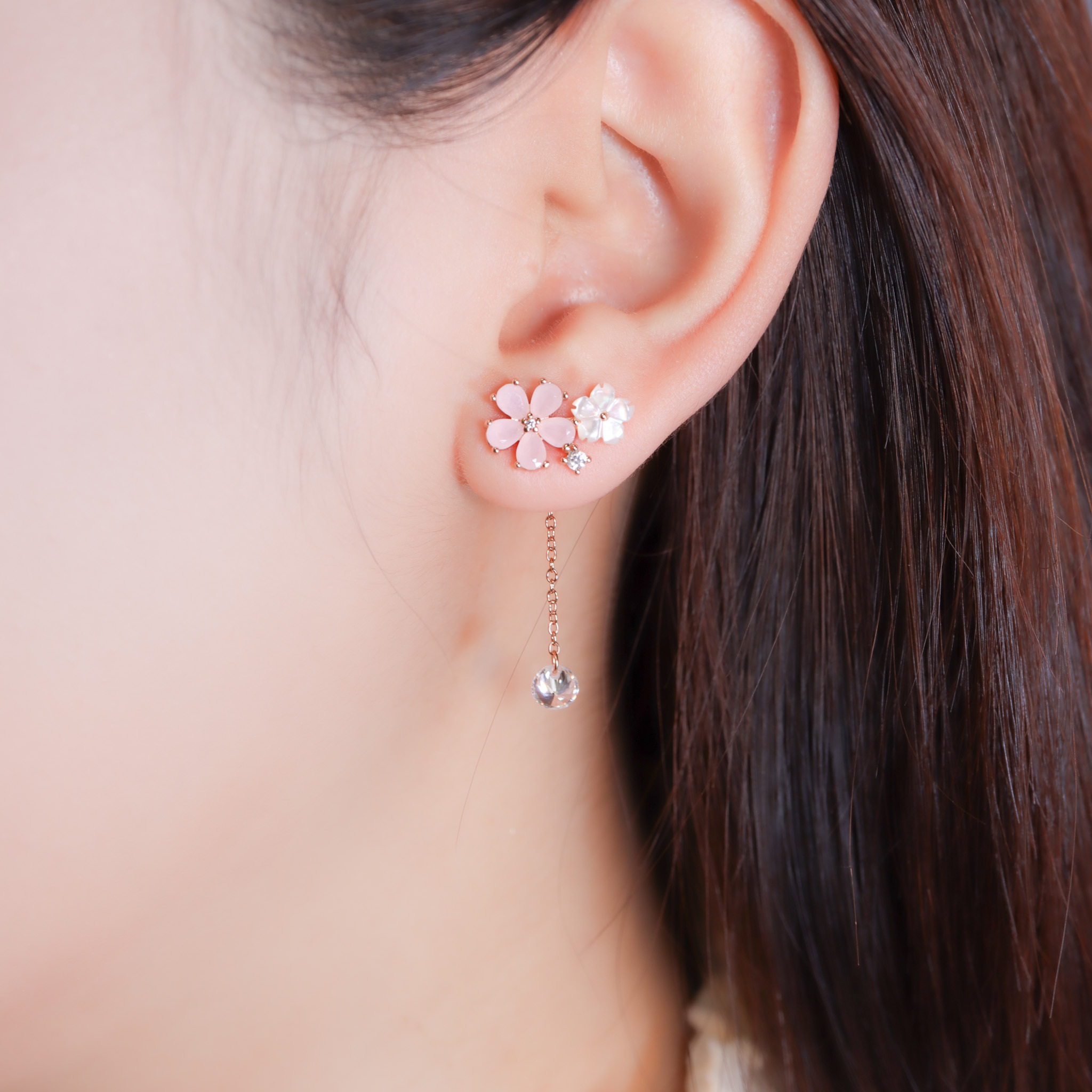 | 925純銀・玫瑰金 | 櫻意盪漾耳環 | EA1109 |