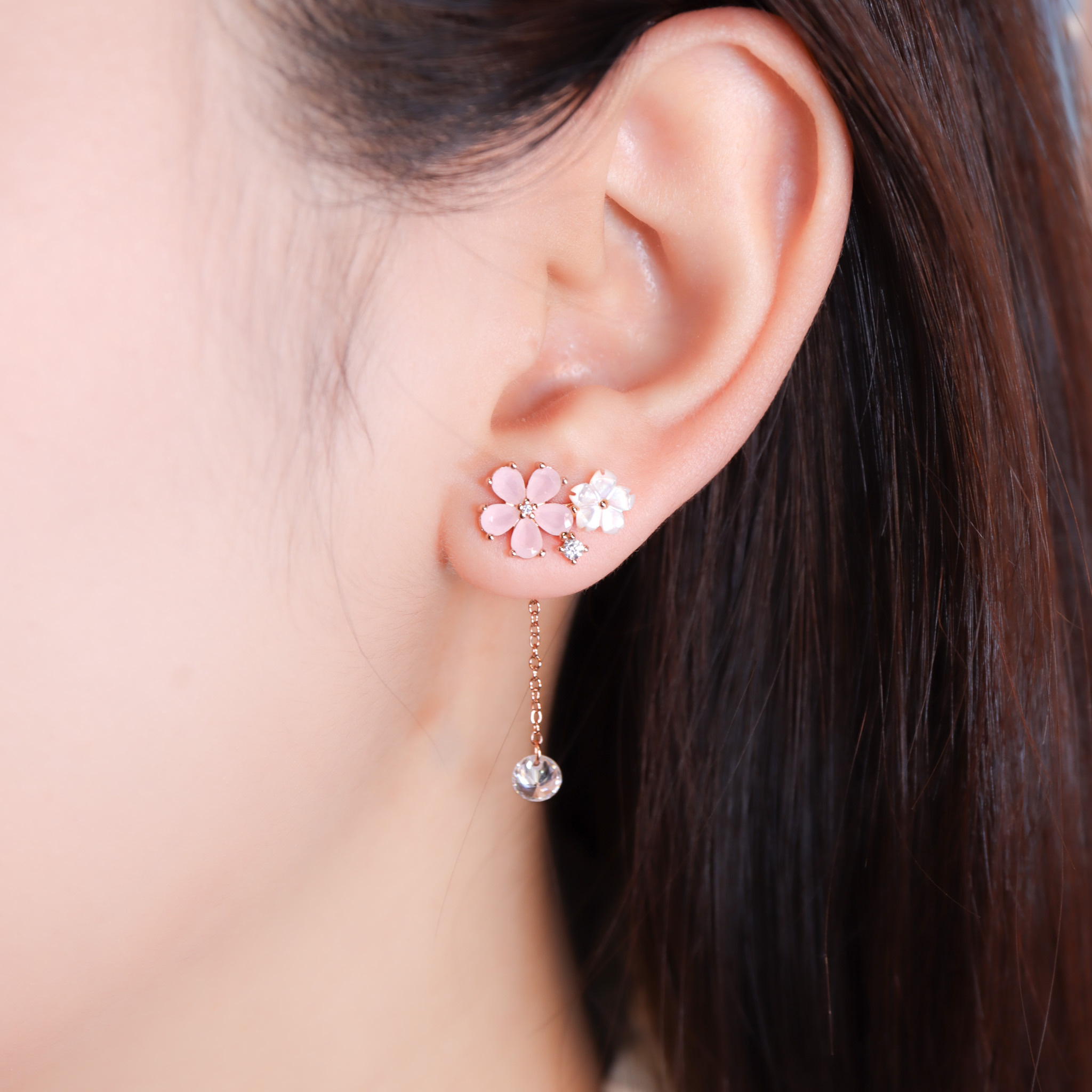 | 925純銀・玫瑰金 | 櫻意盪漾耳環 | EA1109 |