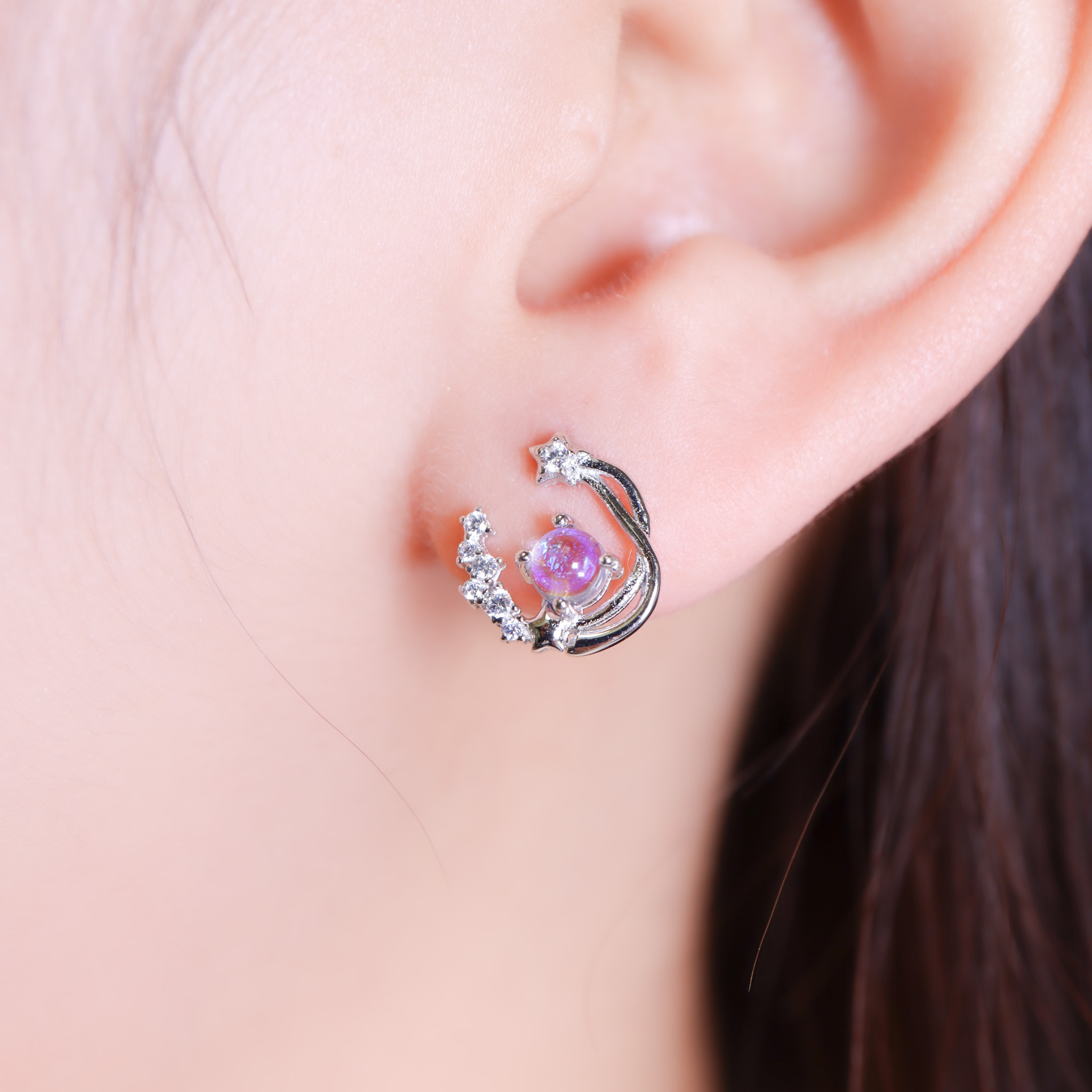 | 925純銀・白金・琉璃 | 漫藍唯一的陪伴耳環 | EA1108 |