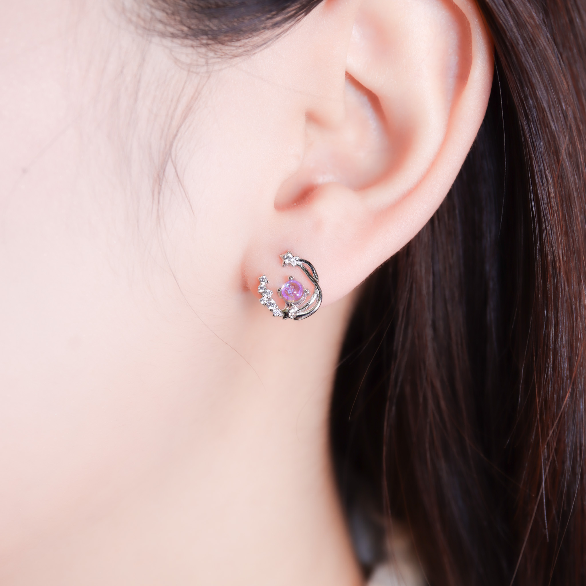 | 925純銀・白金・琉璃 | 漫藍唯一的陪伴耳環 | EA1108 |