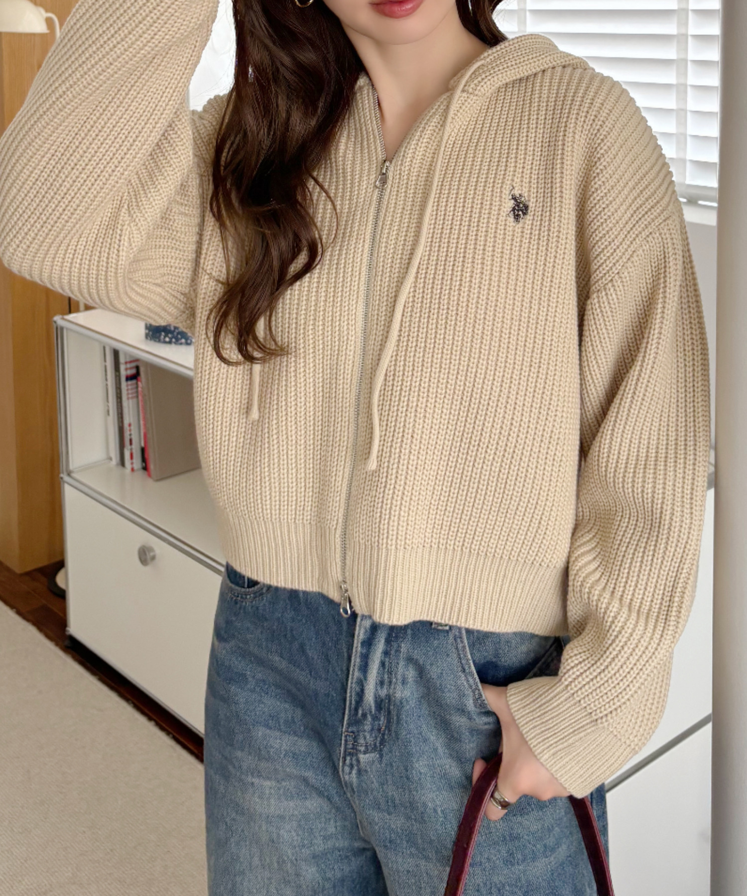 <限時接單1️⃣天> 🇯🇵U.S. POLO ASSN. X Ada. 短版 雙拉鏈 連帽衫 連帽外套 針織外套 針織衫 / 預購