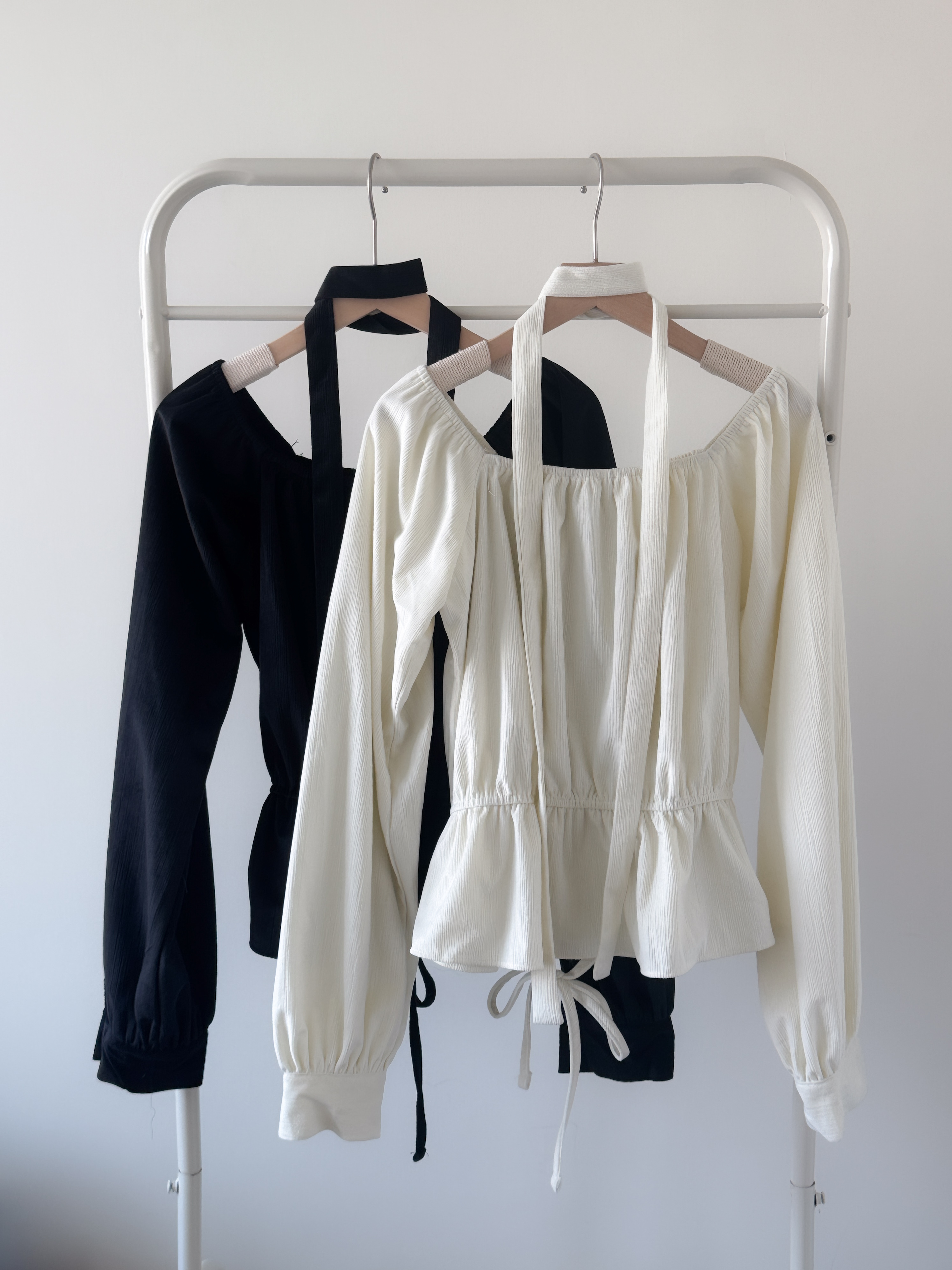 上班可買//圓領scarf set blouse