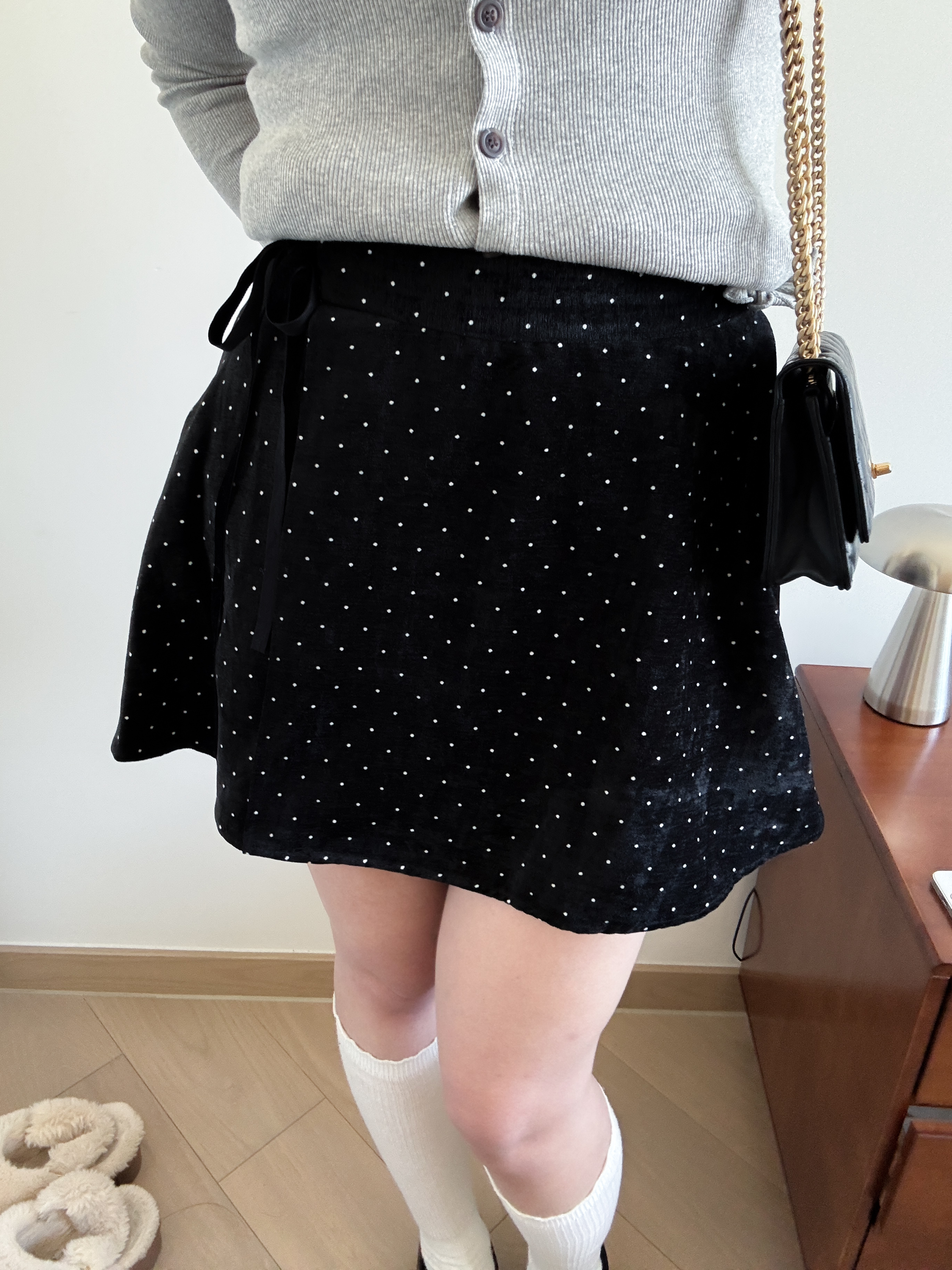 velvet dotted skirt