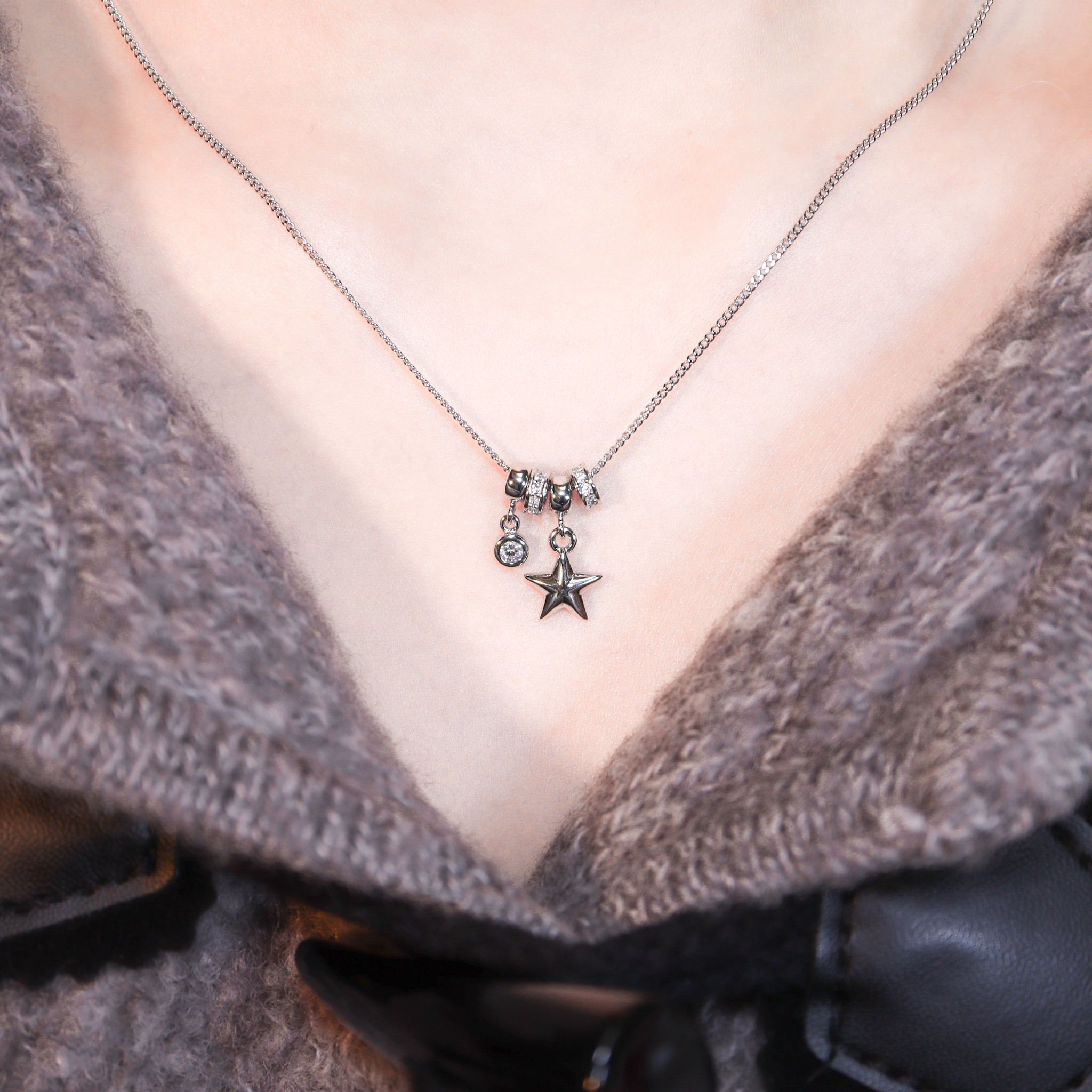 | 925純銀・白金 | 星星陪伴累積值項鍊 | NE1570 |