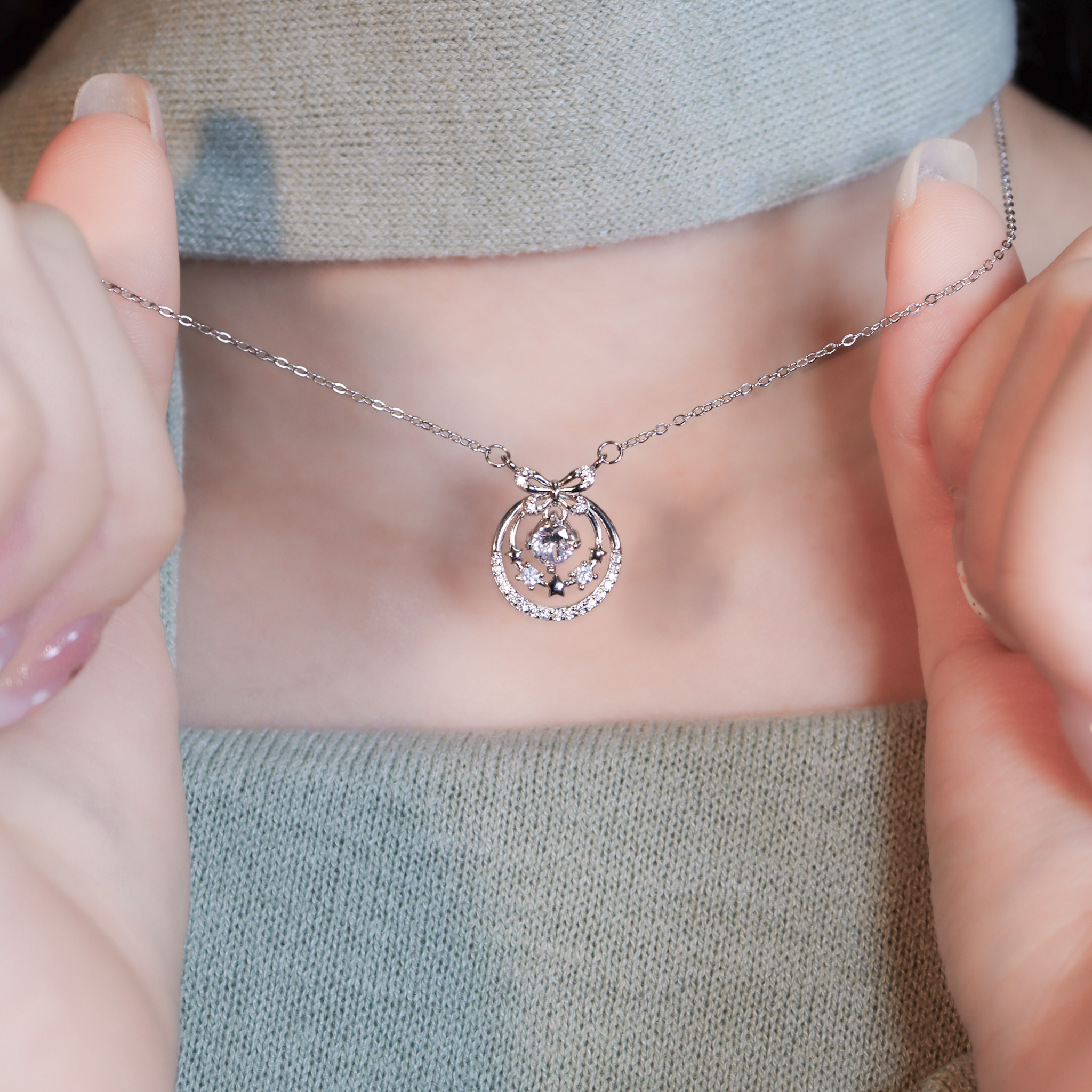 | 925純銀・白金・玫瑰金 | 星辰小禮項鍊  (銀/玫瑰金) | NE1566 |