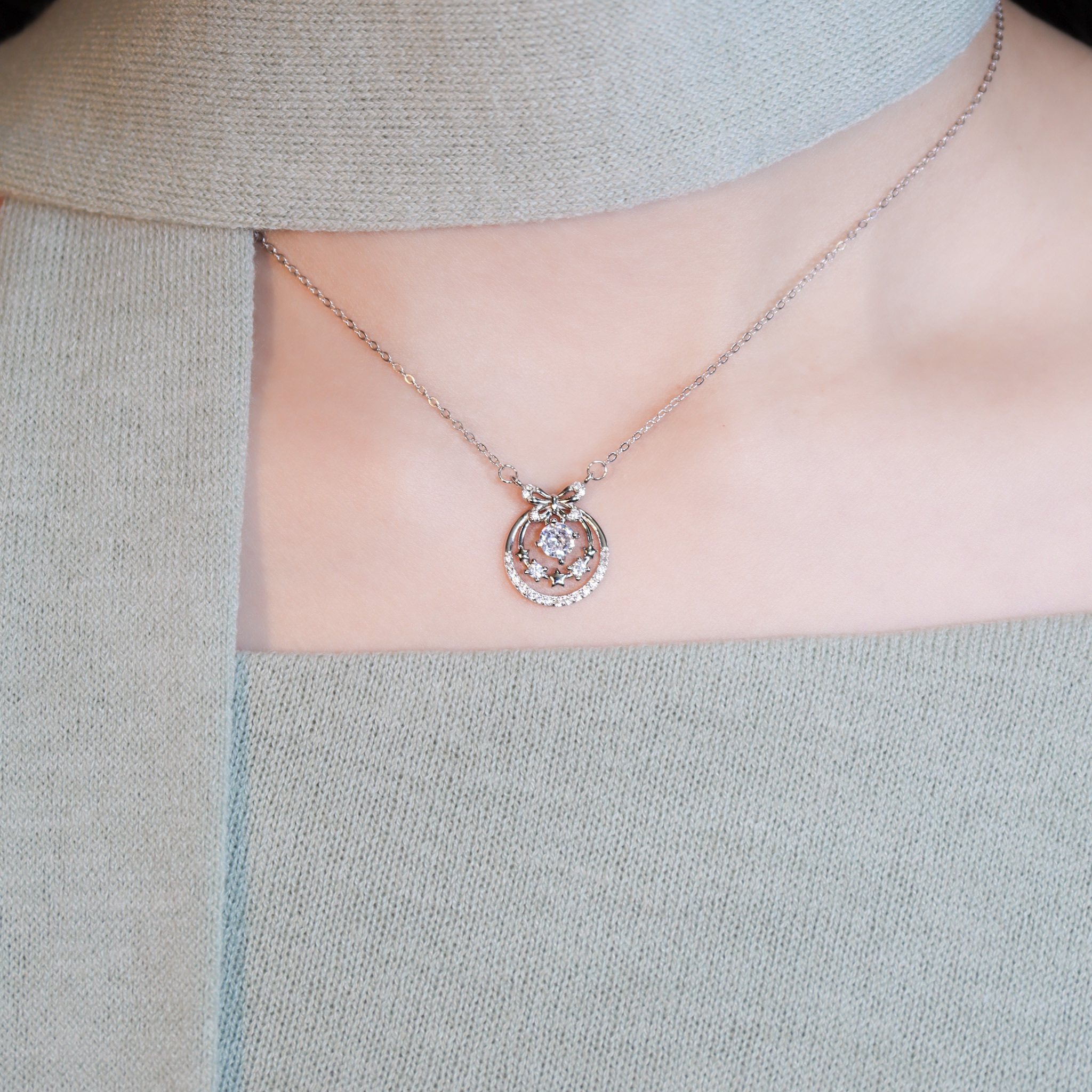 | 925純銀・白金・玫瑰金 | 星辰小禮項鍊  (銀/玫瑰金) | NE1566 |