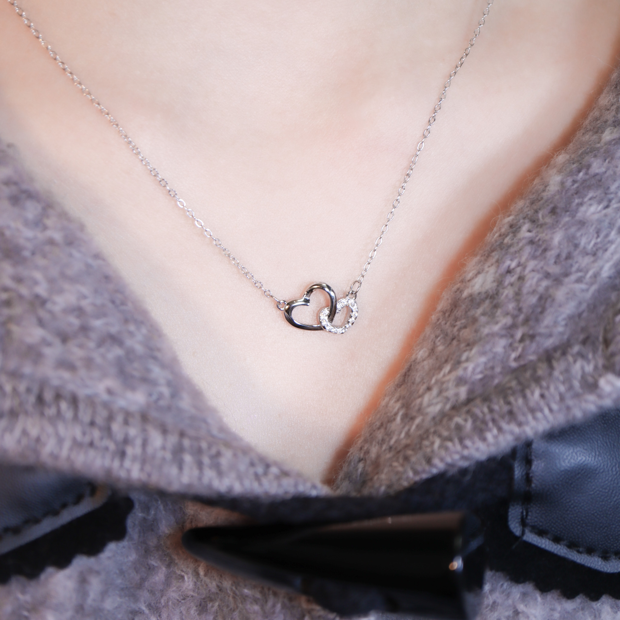 | 925純銀・白金・玫瑰金 | 愛意不分開項鍊  (銀/玫瑰金) | NE1564 |