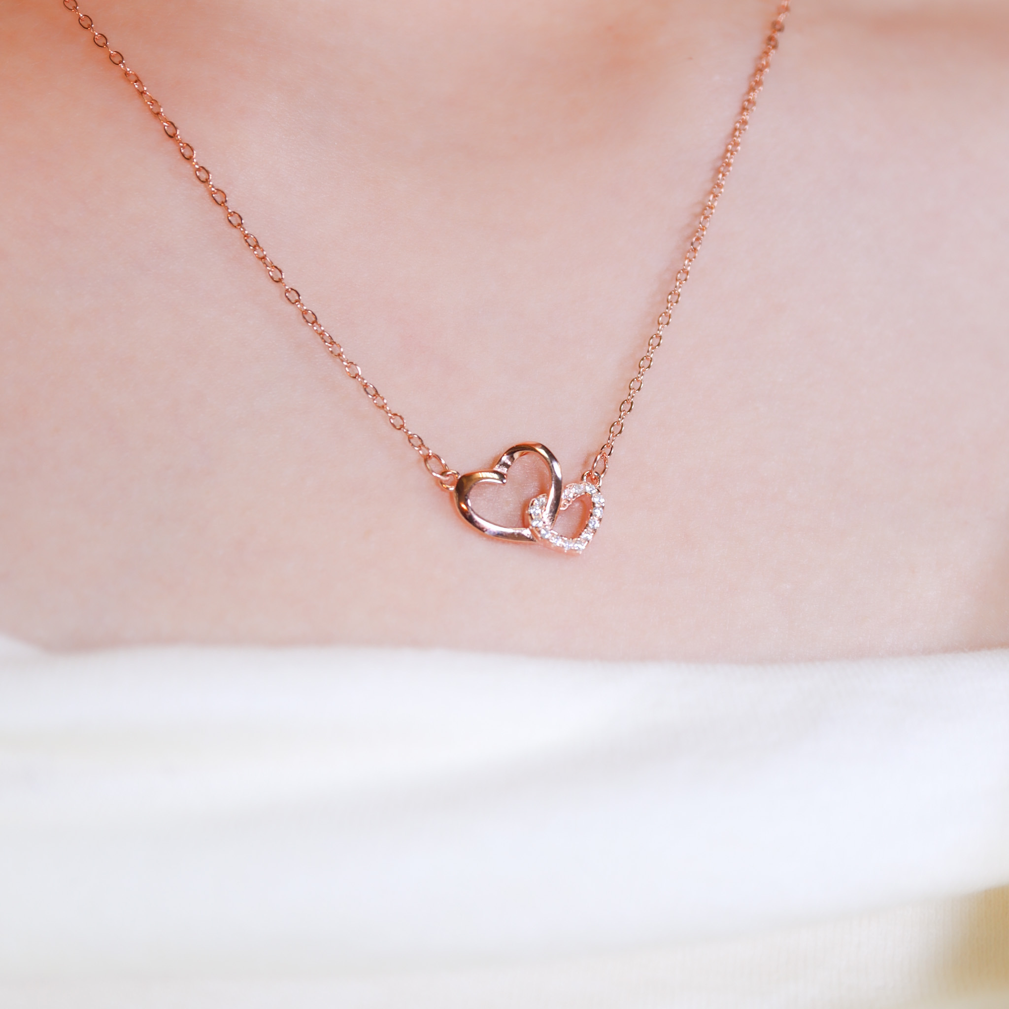 | 925純銀・白金・玫瑰金 | 愛意不分開項鍊  (銀/玫瑰金) | NE1564 |