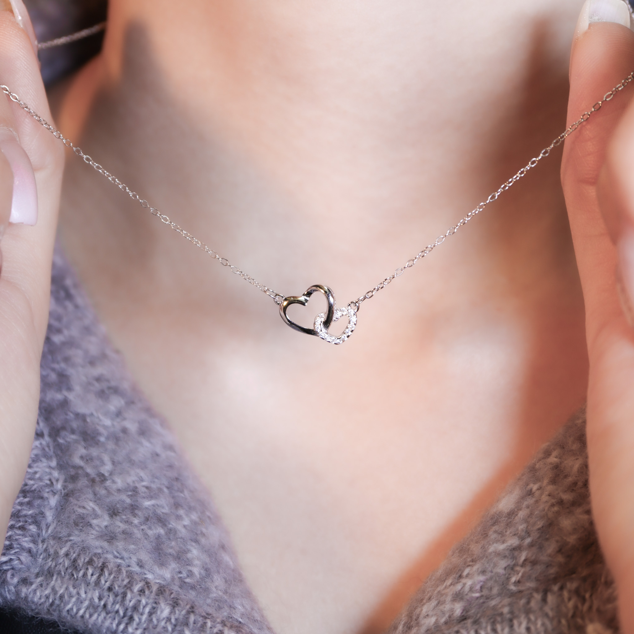 | 925純銀・白金・玫瑰金 | 愛意不分開項鍊  (銀/玫瑰金) | NE1564 |