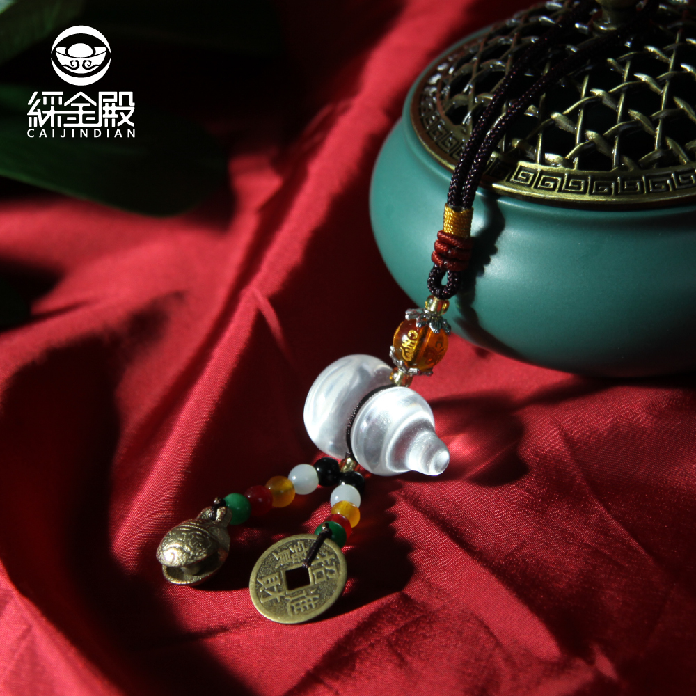 招財納福玉葫蘆吊飾-安神白晶｜穩定情緒｜淨化磁場｜《含過爐》【綵金殿】