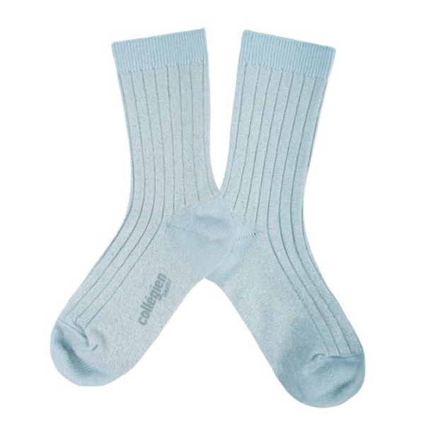 (預購) COLLEGIEN 金蔥羅紋襪 Victoire - 420 Glacier 冰河藍